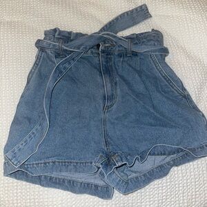 Forever 21 High Waist Blue Denim Shorts with Belt